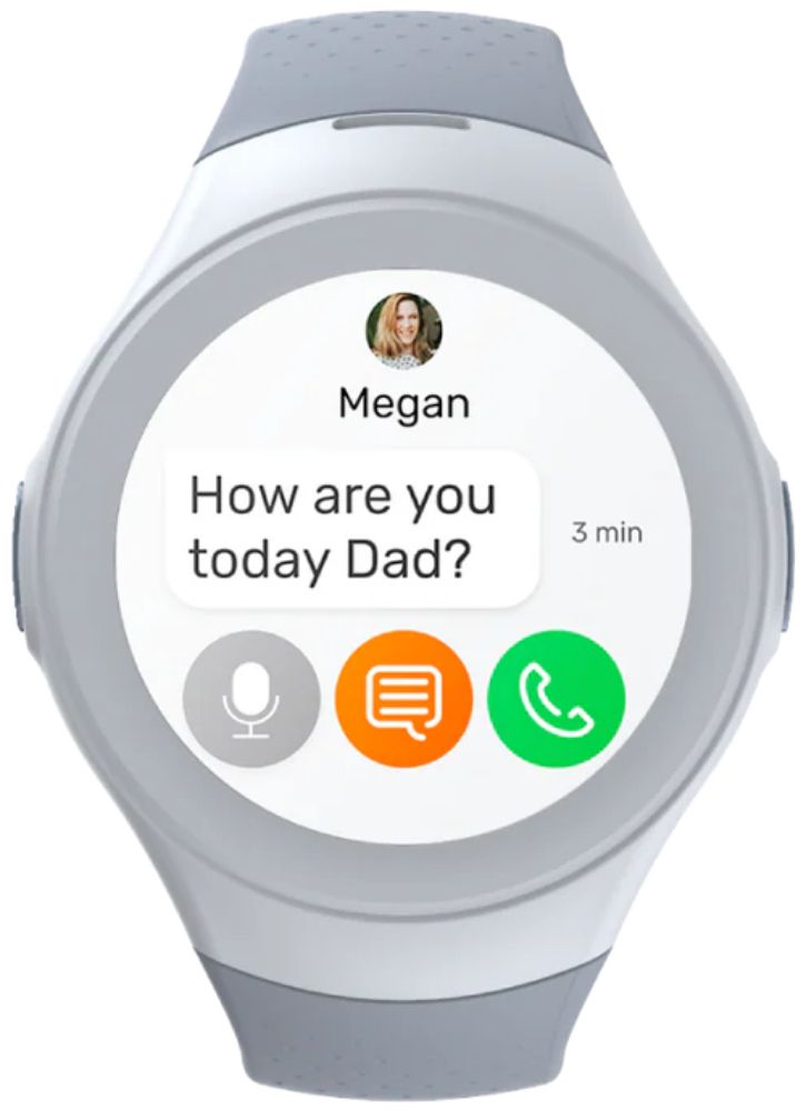 Spacetalk Life Smartwatch - 8GB - 35.5mm - Grey Plastic Case with Grey Thermoplastic Polyurethane TPU Band