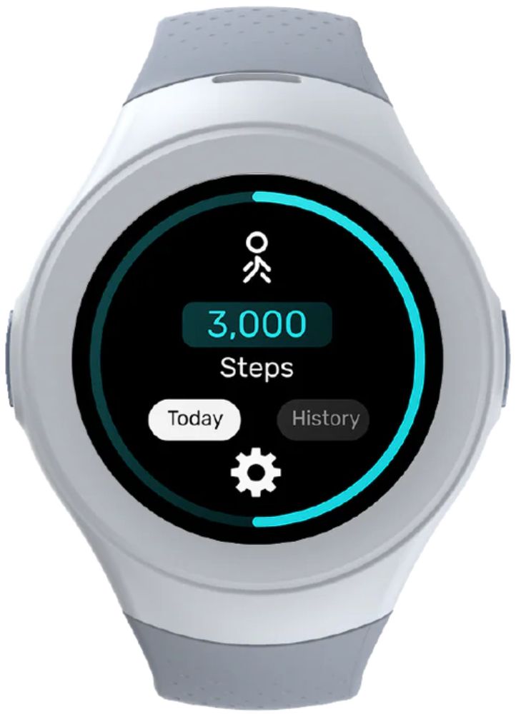 Spacetalk Life Smartwatch - 8GB - 35.5mm - Grey Plastic Case with Grey Thermoplastic Polyurethane TPU Band