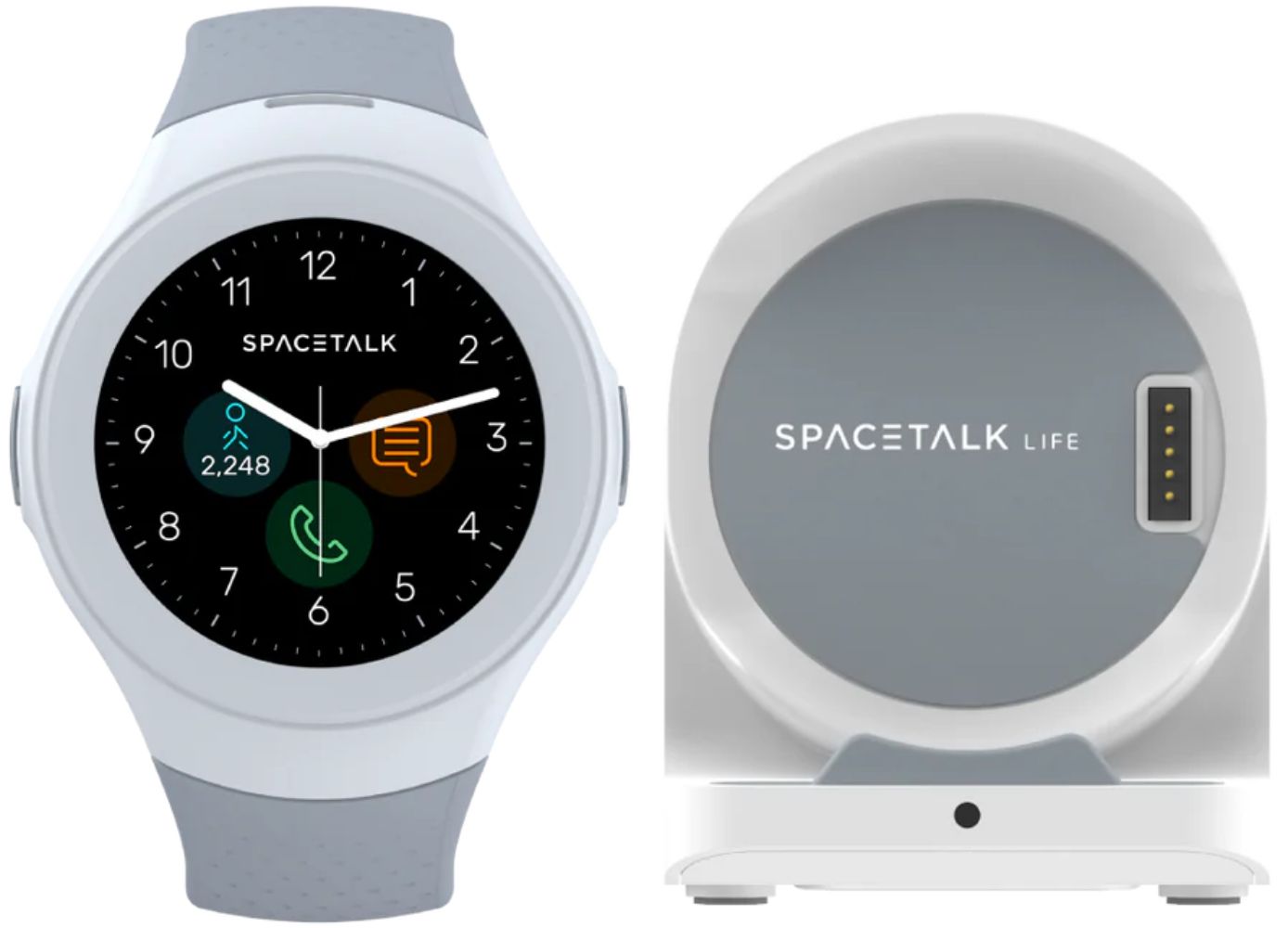 Spacetalk Life Smartwatch - 8GB - 35.5mm - Grey Plastic Case with Grey Thermoplastic Polyurethane TPU Band