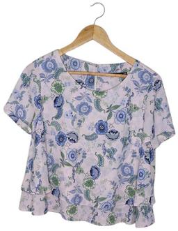 Sportsgirl Floral Blouse 12 - Pink/Lilac/Green