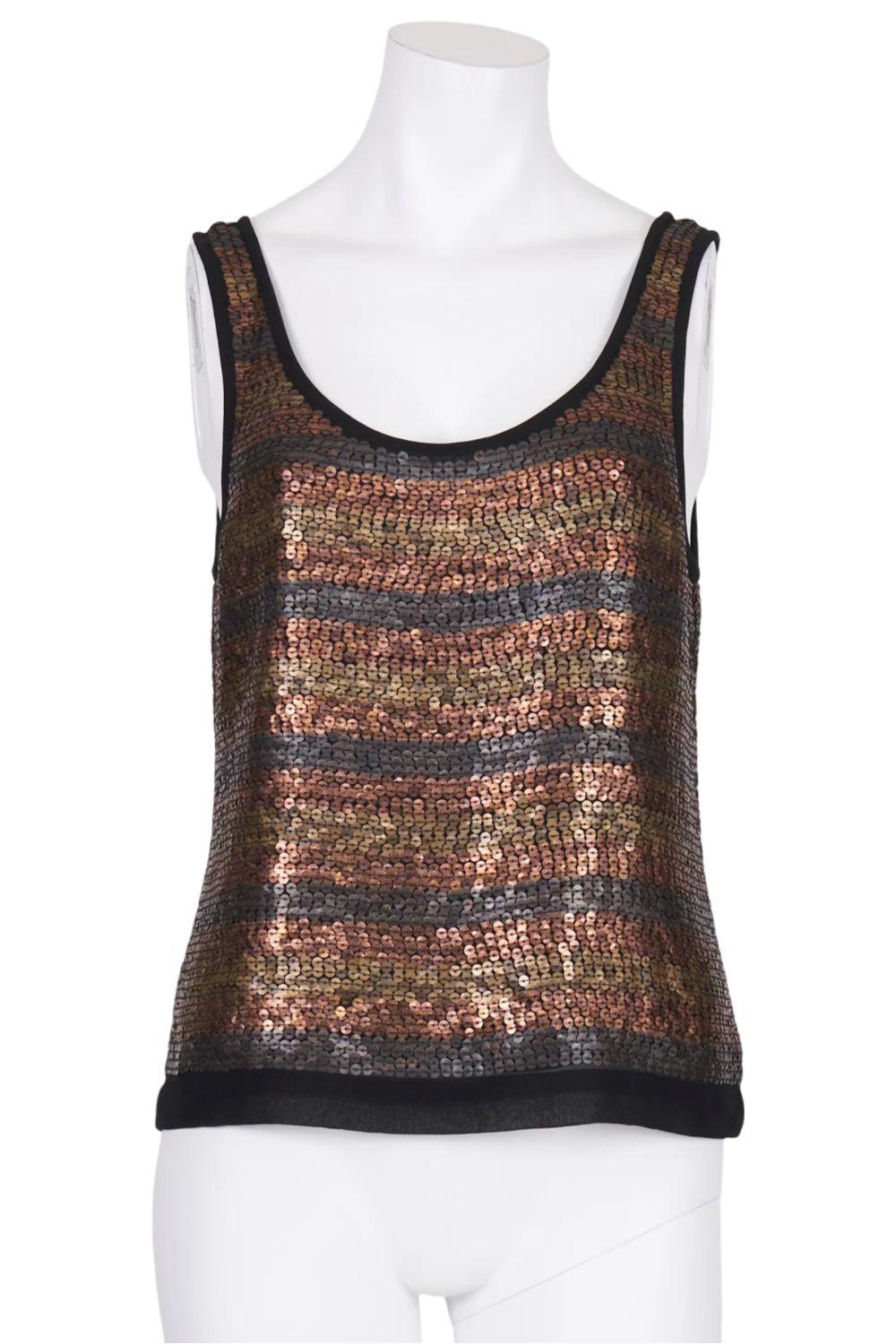 Sportsgirl Heavy Metal Sequin Top 8
