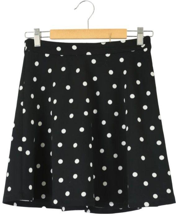 Sportsgirl  Polka Dot A Line Mini Skirt XS - Black - Excellent