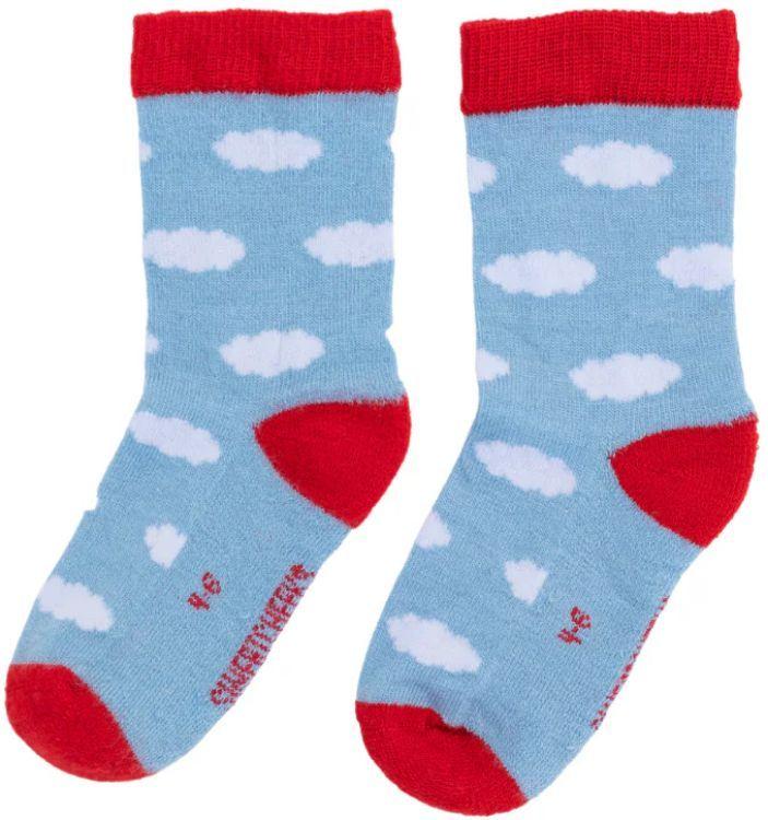 Sweet Cheeks Merino Baby Merino Adventure Socks - Light Blue Clouds - 1-2 Years
