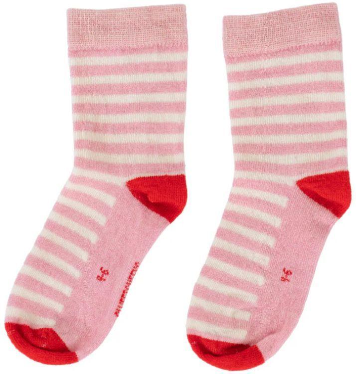 Sweet Cheeks Merino Baby Merino Crew Socks - Light Pink Stripe - 6-12 Months