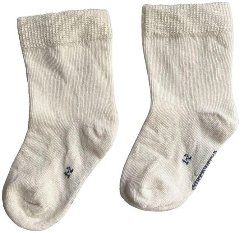 Sweet Cheeks Merino  Baby Merino Crew Socks - Vanilla - Over Stock - 1-2 Years