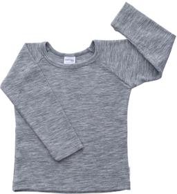 Sweet Cheeks Merino Baby Merino Long Sleeve Top - Grey Marle - 1-2 Years