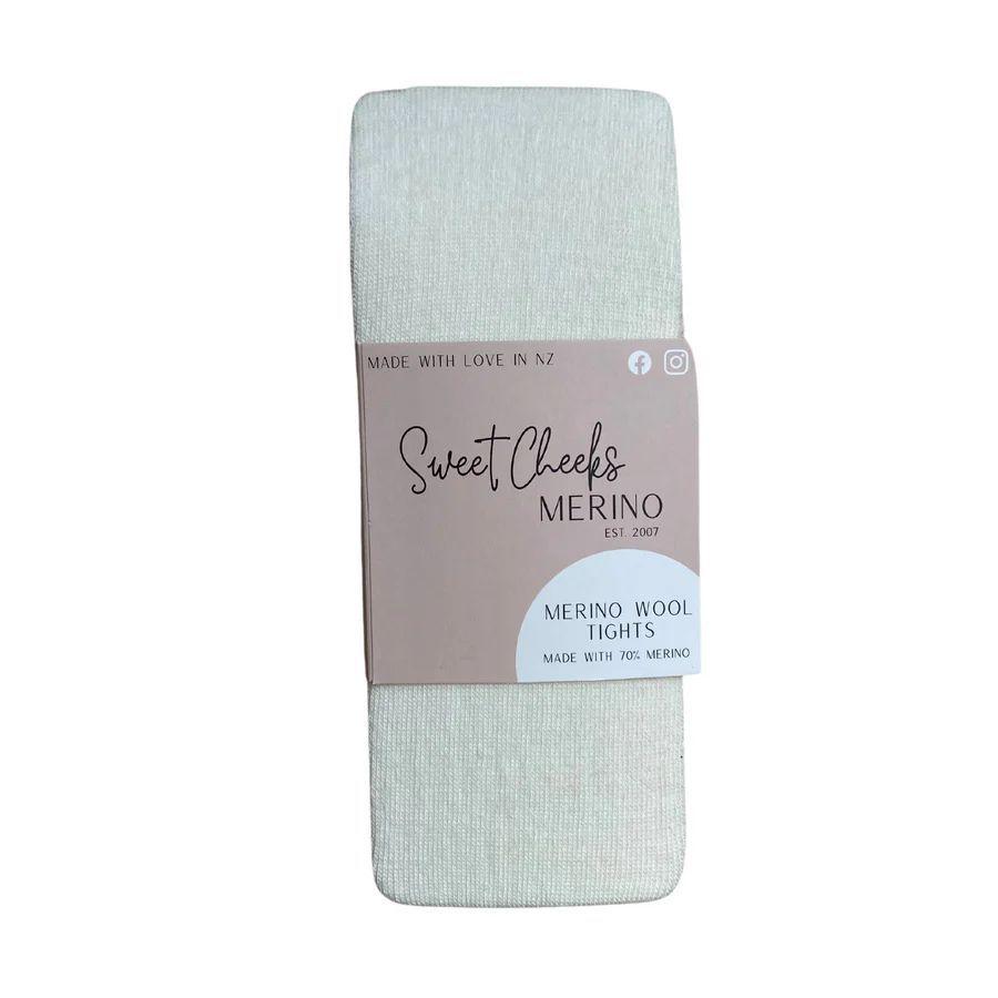 Sweet Cheeks Merino Baby Merino Tights - Vanilla - 0-1 Year