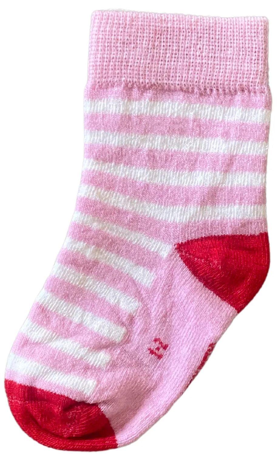Sweet Cheeks Merino  Kids Merino Crew Socks - Light Pink Stripe - Brand New - 8-12 Years
