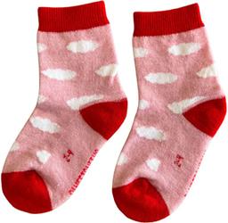 Sweet Cheeks Merino Kids Merino Gumboot Socks - Light Pink Clouds - 4-6 Years