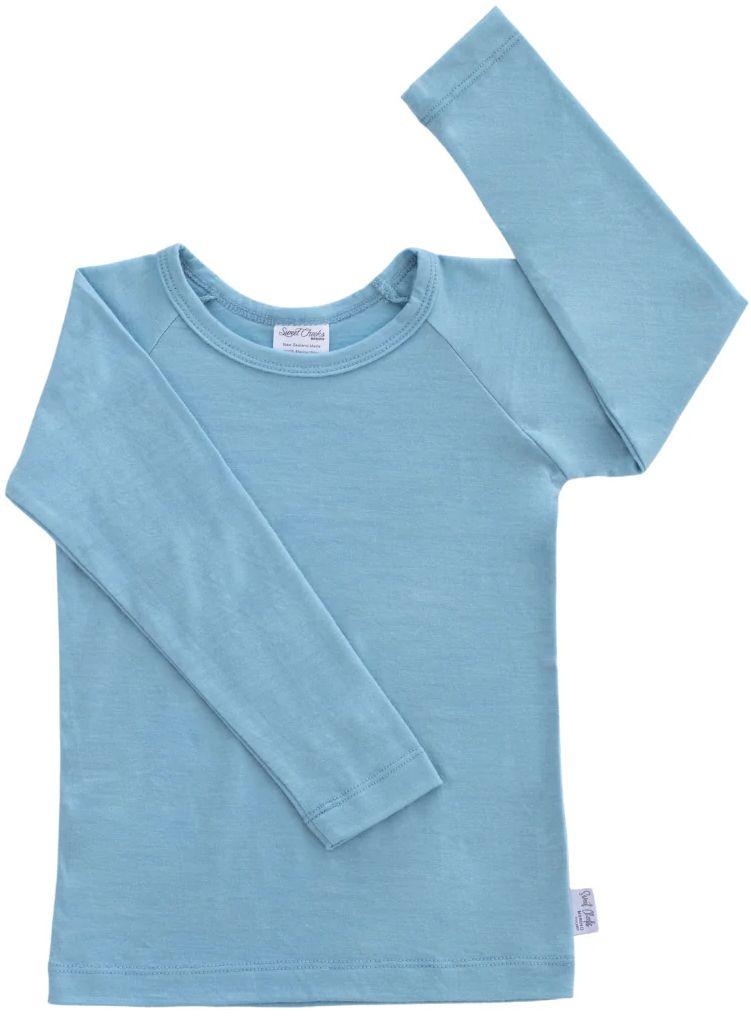 Sweet Cheeks Merino  Kids Merino Long Sleeve Top  - Sky Blue - Brand New - 1-2 Years
