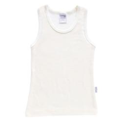 Sweet Cheeks Merino Kids Merino Round Neck Singlet - Vanilla - 7-8 Years