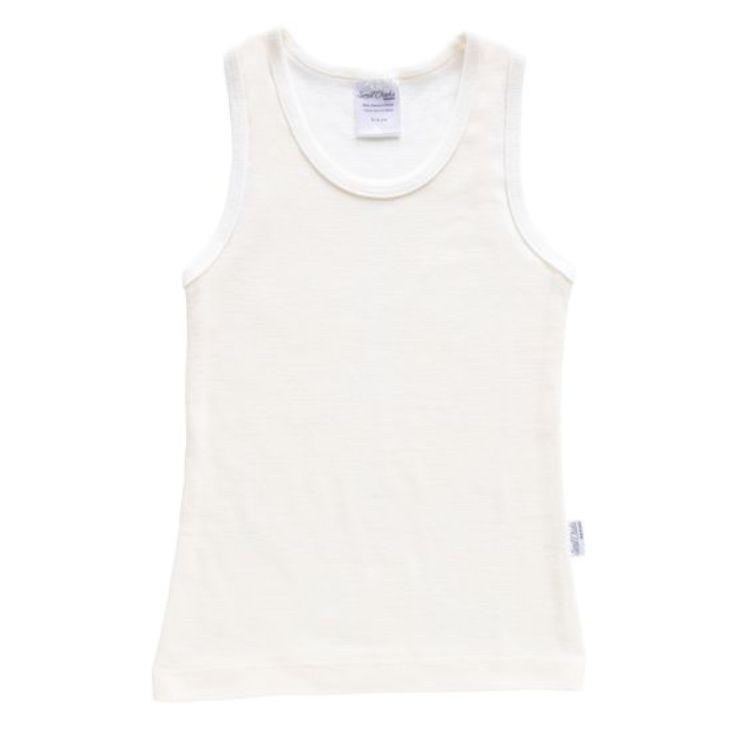 Sweet Cheeks Merino  Kids Merino Round Neck Singlet - Vanilla - Over Stock - 2-3 Years