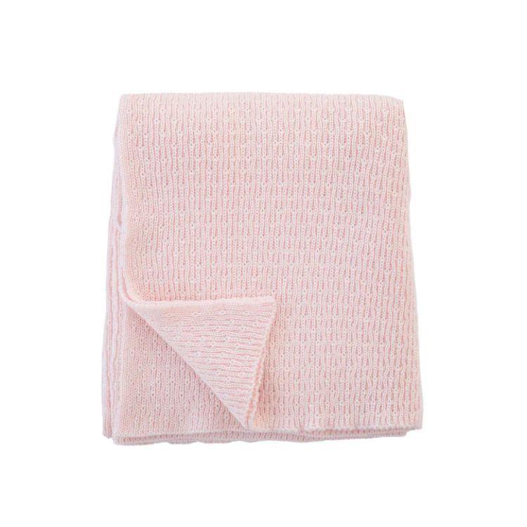 Sweet Cheeks Merino  Merino Knit Blanket  - Light Pink - Over Stock - One Size