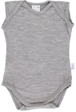 Sweet Cheeks Merino Singlet Merino Bodysuit - Grey Marle - 0-3 Months