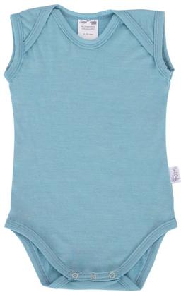 Sweet Cheeks Merino Singlet Merino Bodysuit - Sky Blue - 0-3 Months