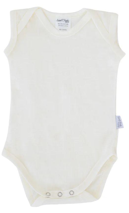 Sweet Cheeks Merino Singlet Merino Bodysuit - Vanilla - 0-3 Months