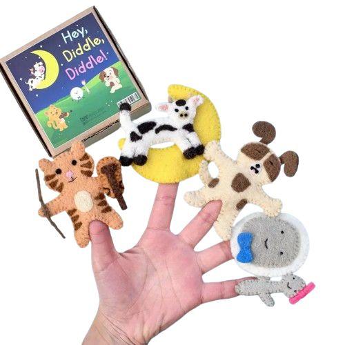 Tara Treasure  Finger Puppet Set - Hey Diddle Diddle - Brand New