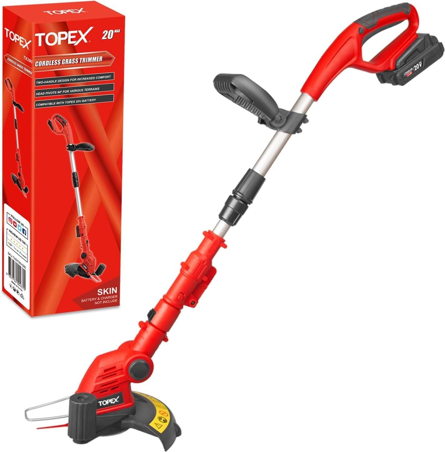 Topex  20V Cordless Grass Trimmer Skin Only without Battery - Red - Brand New