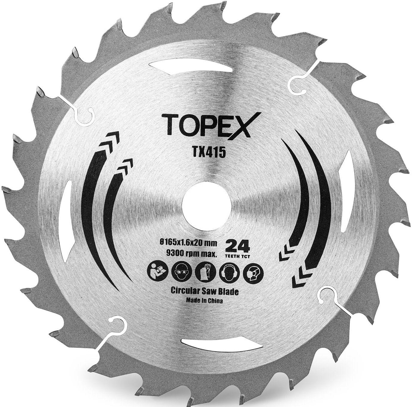 Topex  Circular Saw Blade 165mm 24T Teeth Cutting Wood Blade For Topex 20V Cordless Circular Saw - Default - Brand New