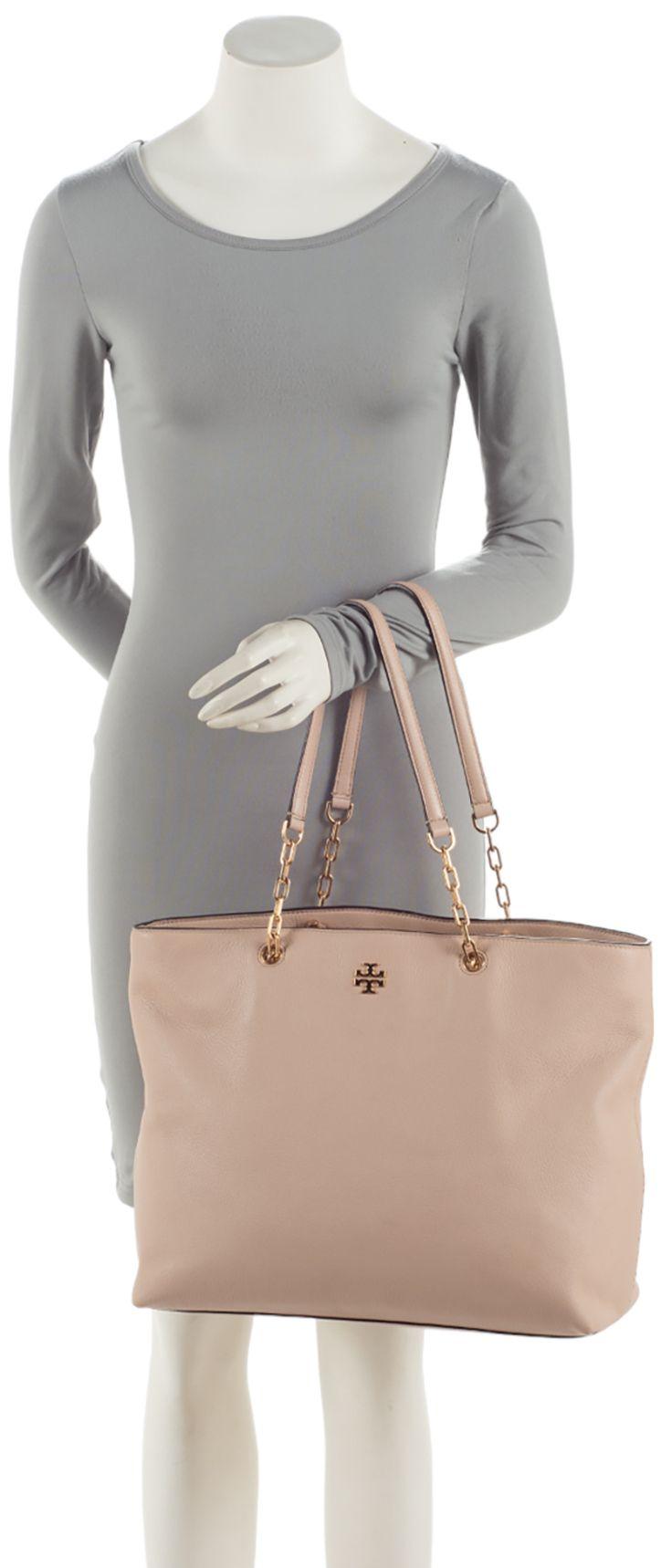 Tory Burch Pebbled Leather Chain Tote