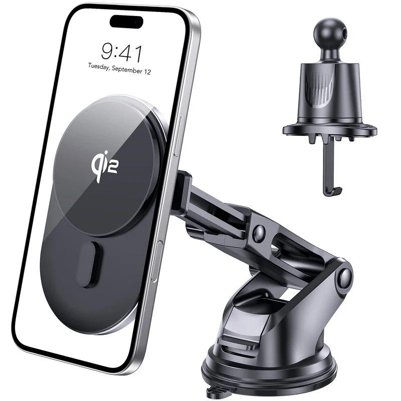 Tough On  15W Qi2 Wireless Car Charger - Black - Brand New