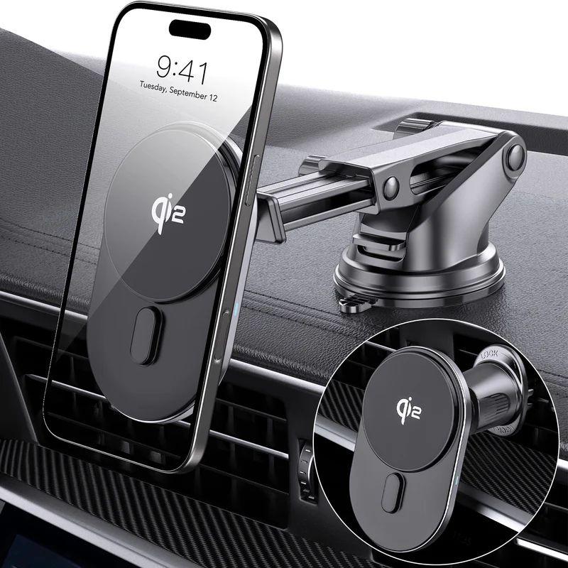 Tough On 15W Qi2 Wireless Car Charger - Black