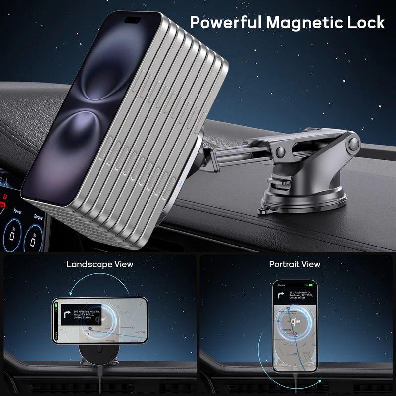 Tough On 15W Qi2 Wireless Car Charger - Black