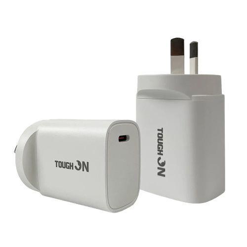 Tough On  20W Wall Charger USB C Fast Charge PD 3.0 - White - Brand New