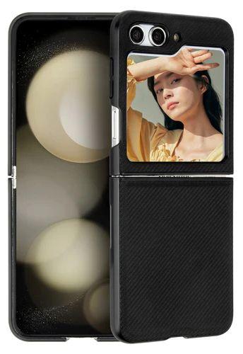 Tough On  Carbon Fiber Phone Case for Galaxy Z Flip5 (5G) - Black - Brand New