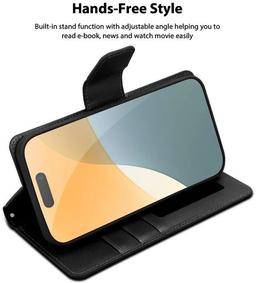 Tough On Flip Wallet Leather Phone Case for iPhone 16 - Black