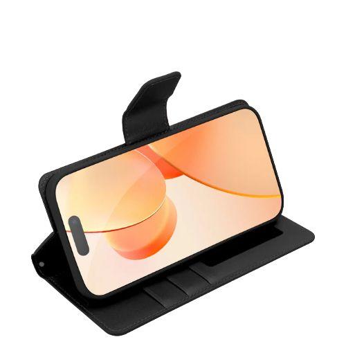 Tough On Flip Wallet Leather Phone Case for Phone 15 - Black