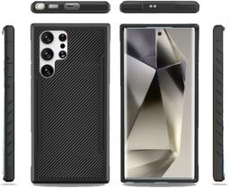 Tough On Phone Case Iron Shield for Galaxy S24 Ultra - Carbon Fiber