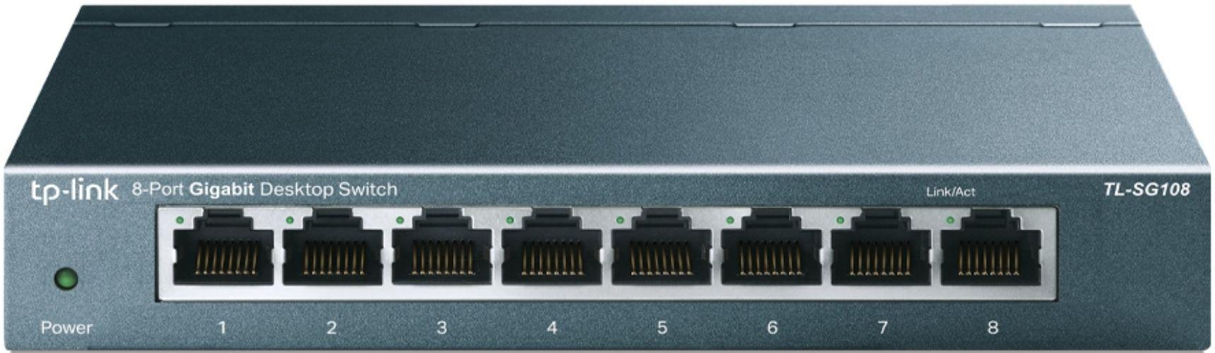 TP-Link  TL-SG108 8-Port Gigabit Desktop Switch - Gray - Brand New