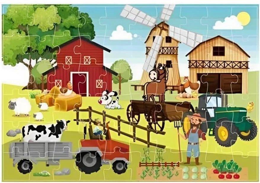 Tristar  Large Puzzle - Happy Farm Theme (60pcs) - Green - Brand New