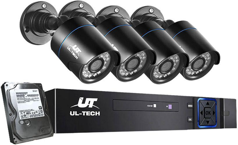 UL-tech  CCTV Camera Outdoor 1080P 4CH 4TB - Black - Brand New