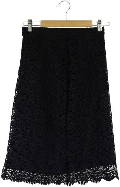 Uniqlo  Lace A Line Skirt S - Black - Excellent