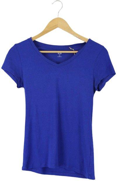 Uniqlo  V Neck T Shirt XS - Blue - Excellent