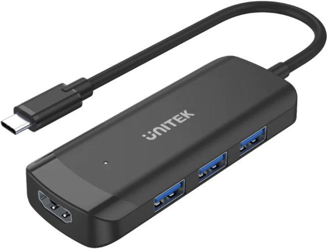 Unitek  H1110B uHUB Q4+ 4-in-1 Powered USB-C Hub with HDMI - Black - Brand New