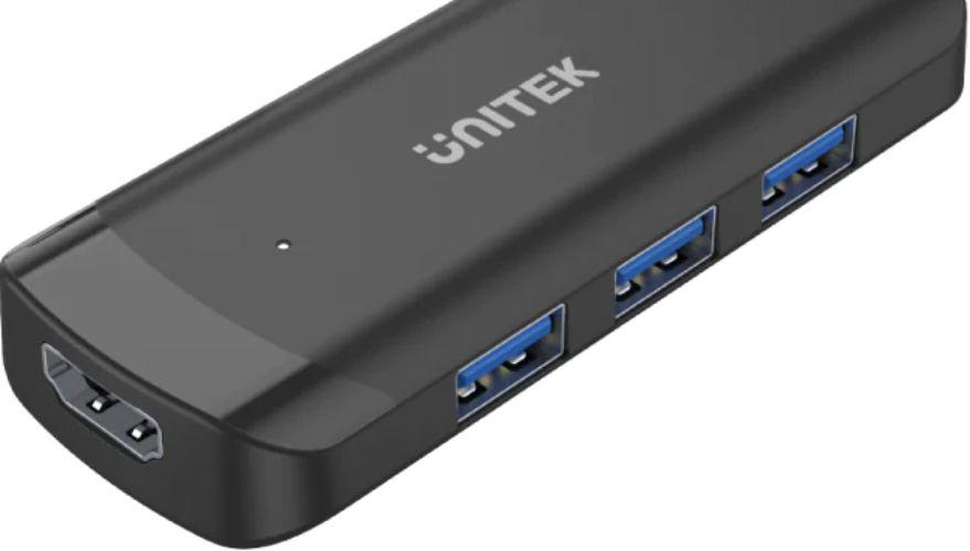 Unitek H1110B uHUB Q4+ 4-in-1 Powered USB-C Hub with HDMI - Black