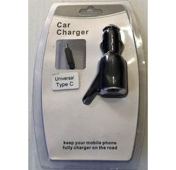 Universal Type-C Car Charger with Cable - Black