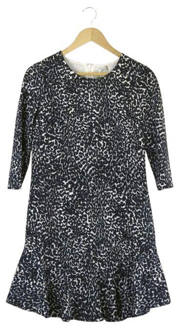 Witchery  Animal Print Mini Dress 8 - Black - Excellent