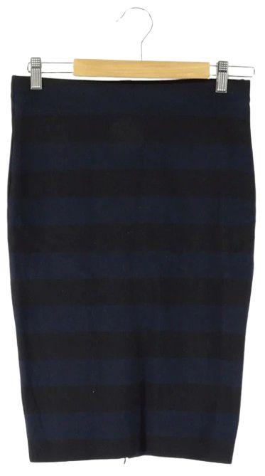 Witchery  Stripe Classic Skirt 10 - Blue/Black - Excellent