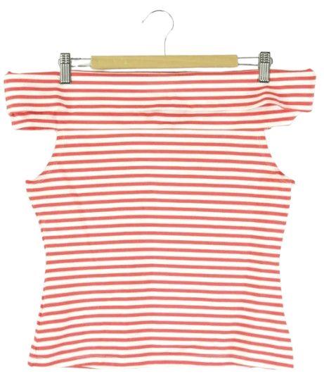 Witchery  Stripe Off The Shoulder Top 8 - Red - Excellent