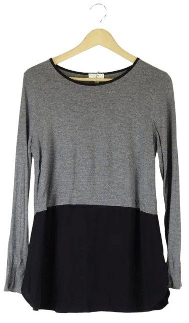 Witchery  Top Long Sleeve Singlet XS - Black/Grey - Excellent