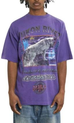 Yukon River Wolf Wildlife Tee XL - Purple