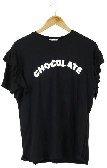 Zara  Chocolate T-Shirt M - Black - Excellent
