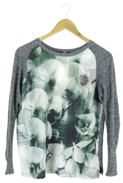 Zara  Knit Top S - Grey/Green - Excellent
