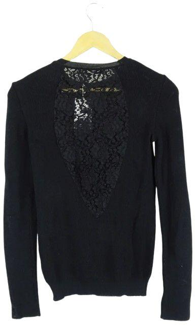 Zara  Long Sleeve Knit Top S - Black - Excellent