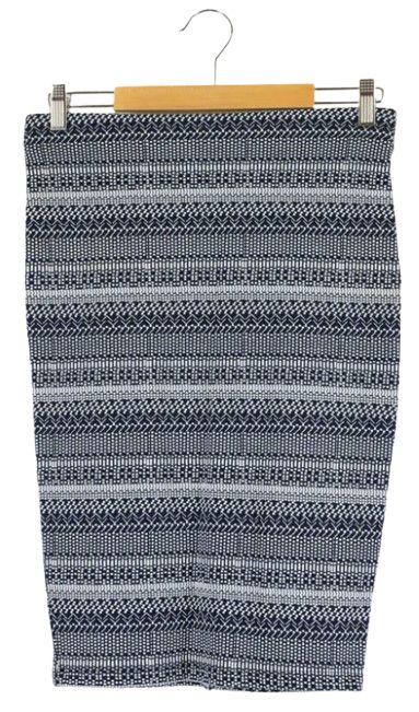 Zara  Patterned Skirt S - Blue - Excellent