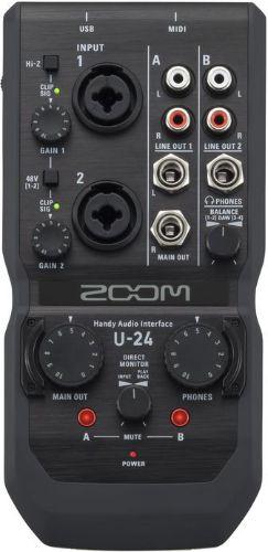 Zoom  U-24 Portable 2x4 USB Handy Audio/MIDI Interface - Black - Brand New